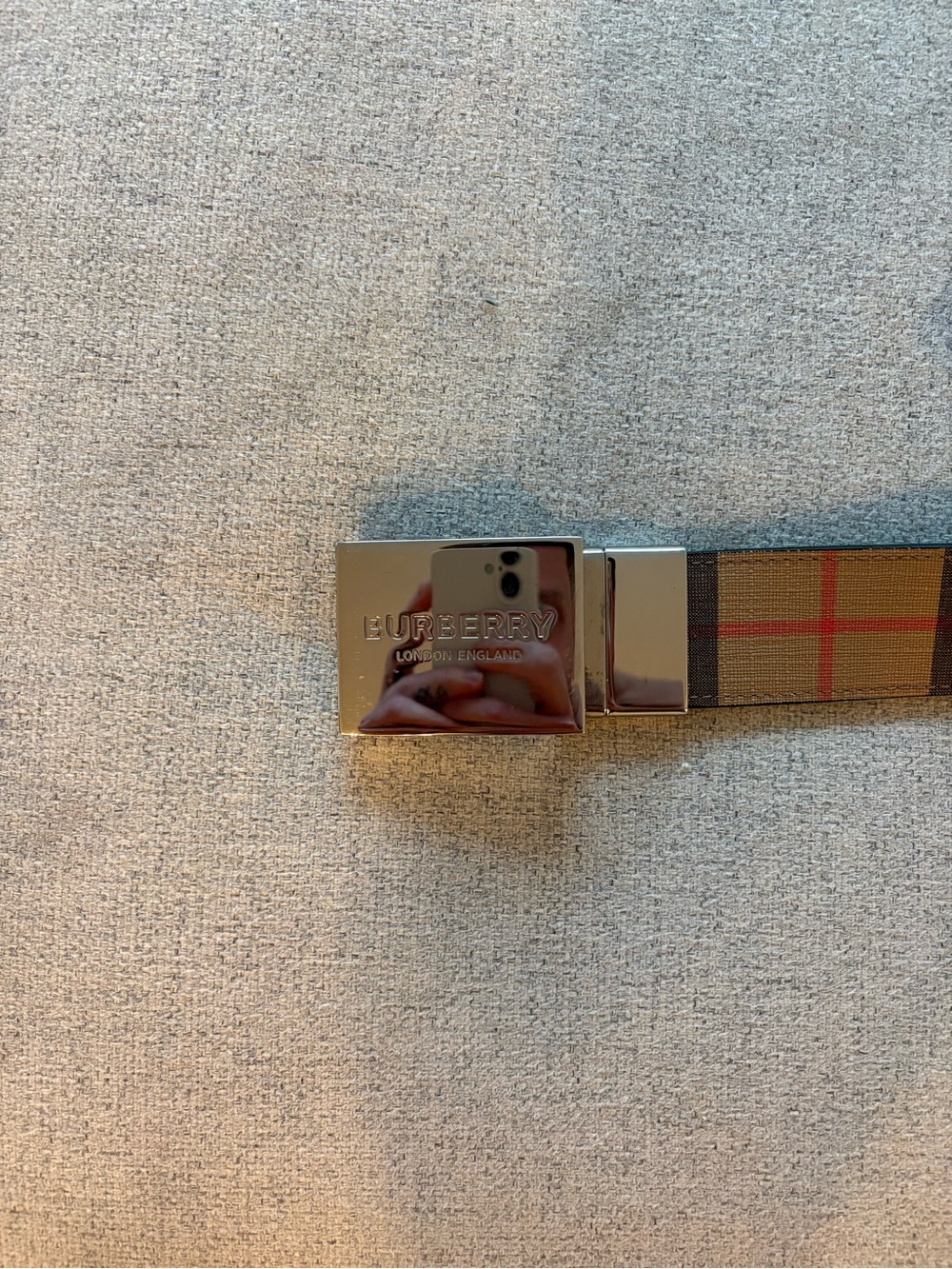 Burberry Check Canvas + Black Belt